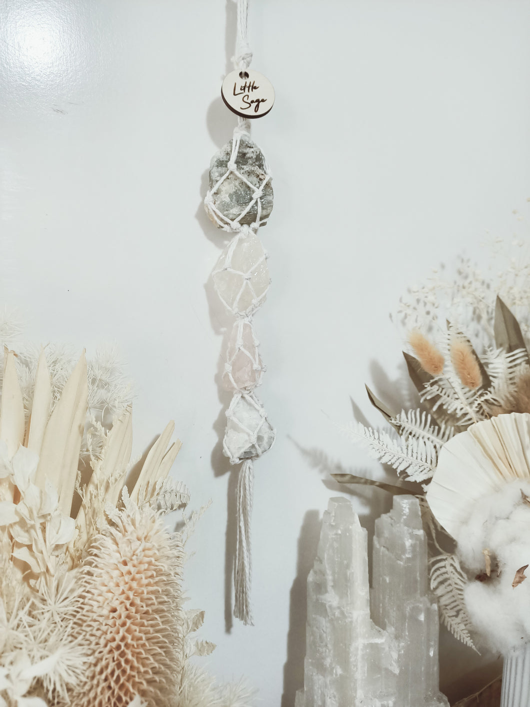 Golden Beryl - White Calcite - Rose Quartz - Moonstone Petite Droplet
