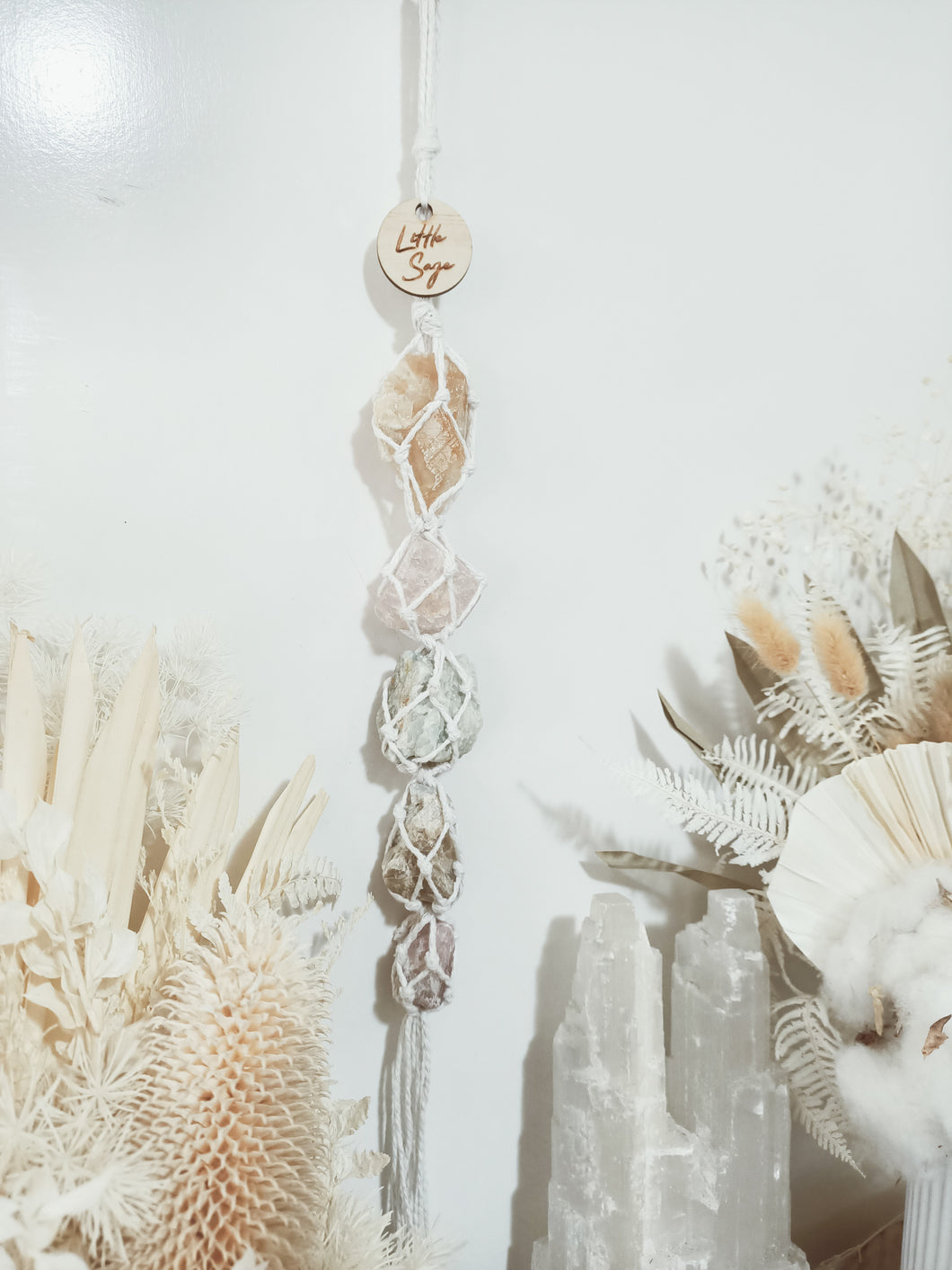 Honey Calcite - Rose Quartz - Golden Beryl - Cream Moonstone - Rose Quartz Petite Droplet