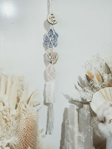 Blue Calcite - Cream Moonstone - Rose Quartz - Selenite Petite Droplet