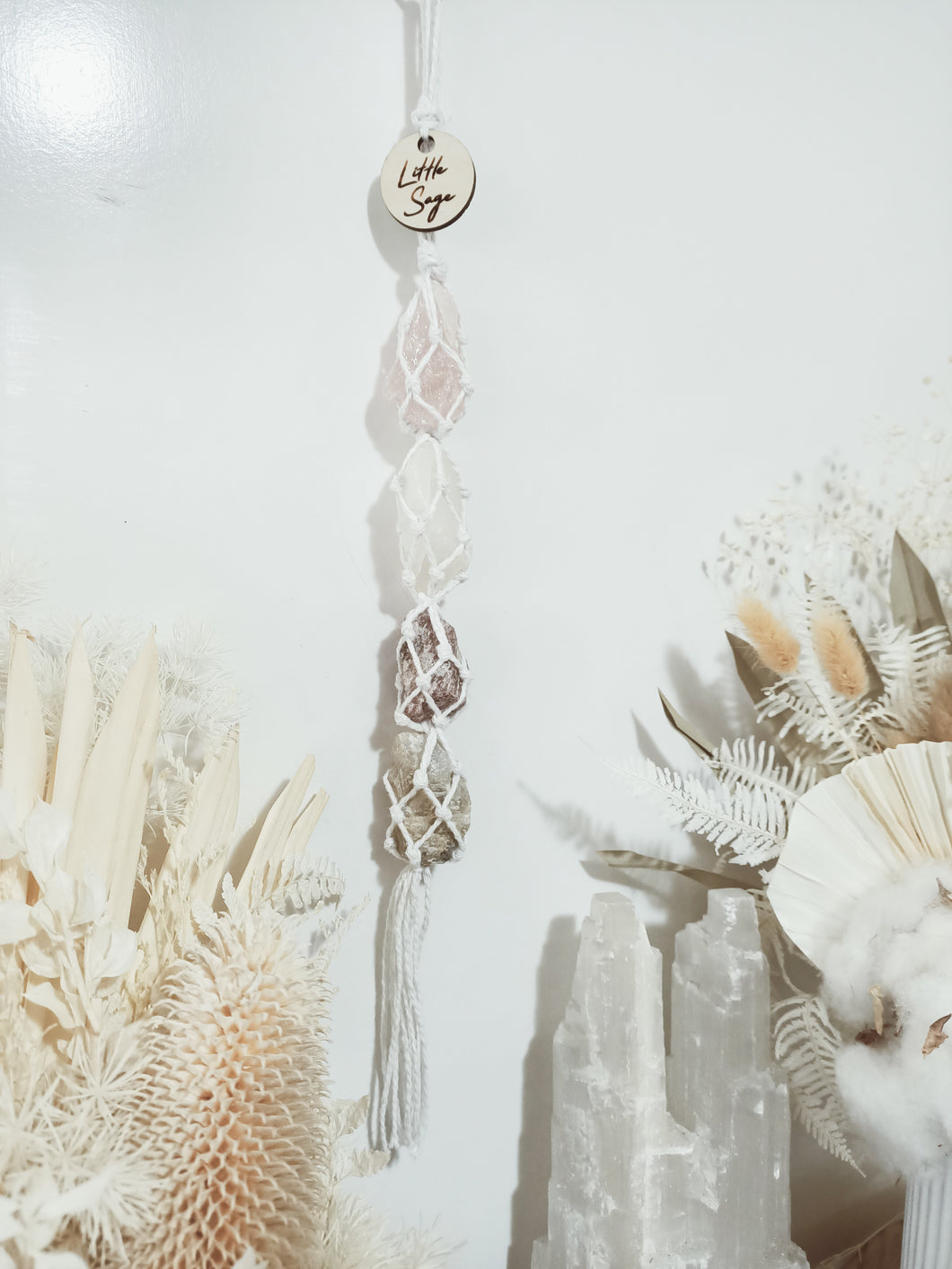 Rose Quartz - White Calcite - Tanzurine - Cream Moonstone Petite Droplet