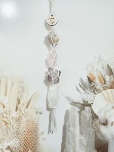 Cream Moonstone - Rose Quartz - Amethyst - Selenite Petite Droplet