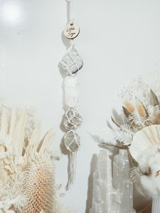 Rainbow Moonstone - Selenite - Cream Moonstone - Green Rutile Petite Droplet