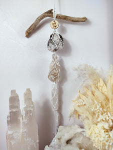 Moonstone - Clear Quartz Cluster - Selenite