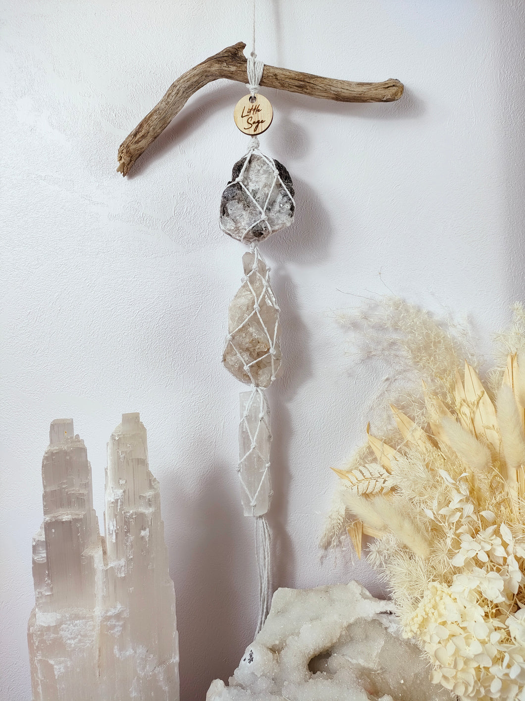 Moonstone - Clear Quartz Cluster - Selenite