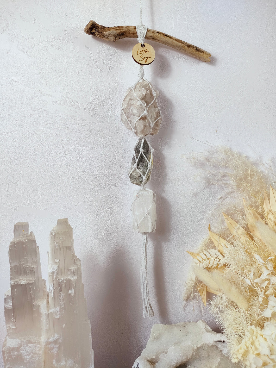 Clear Quartz Cluster - Golden Beryl - Selenite