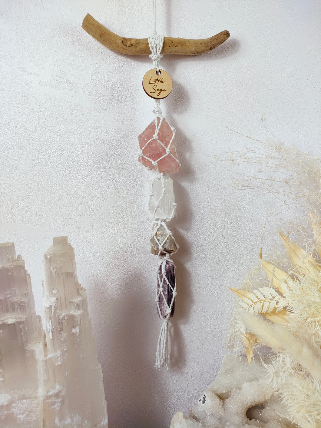 Rose Quartz - Selenite - Cream Moonstone - Lepidolite