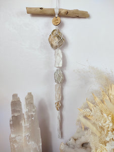 Green Tourmaline - Selenite - Moonstone - White Calcite - Cream Moonstone