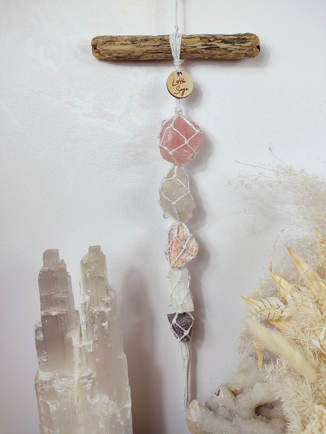 Rose Quartz - Clear Quartz - Sunstone - Selenite - Spinel Matrix