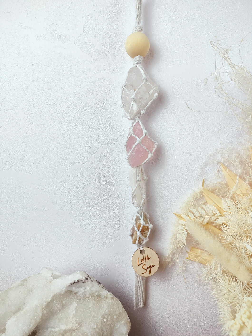 Clear Quartz - Rose Quartz - White Calcite - Cream Moonstone Petite