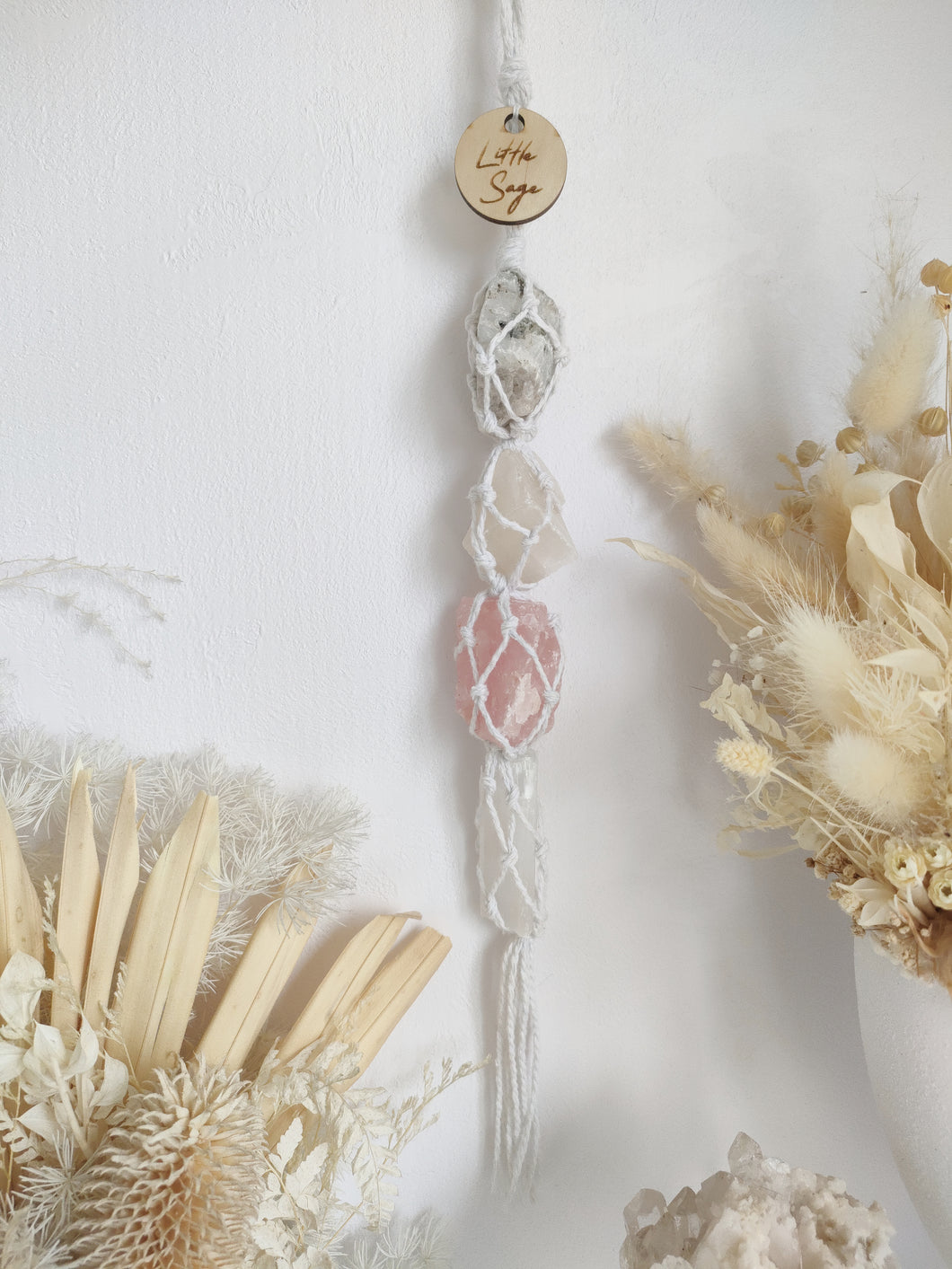 Moonstone - White Calcite - Rose Quartz - Selenite Petite