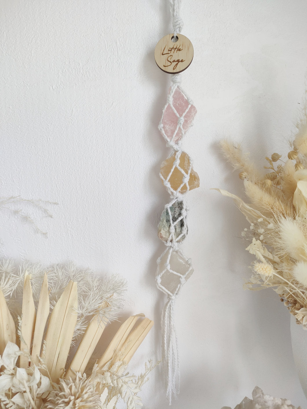 Rose quartz - Honey Calcite - Golden Beryl - White Calcite Petite