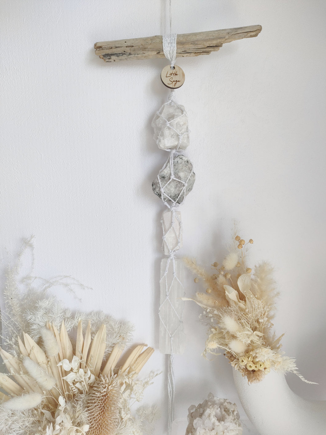 Clear Quartz Cluster - Moonstone - White Calcite - Selenite