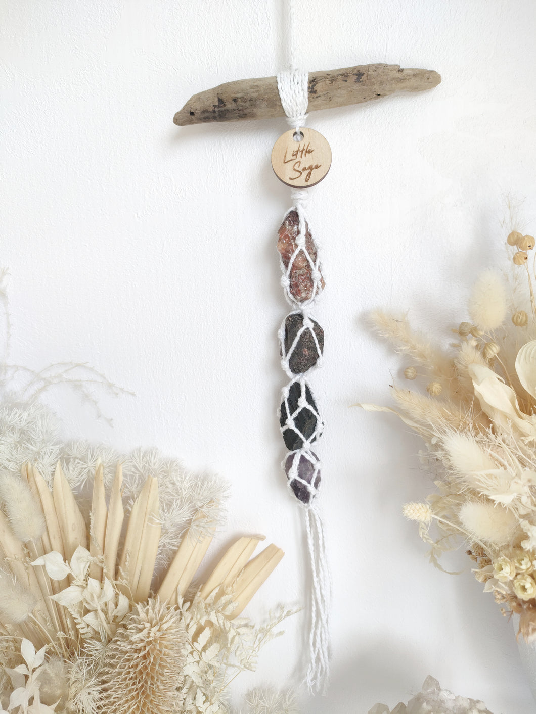 Red Calcite - Iolite - Black Tourmaline - Amethyst