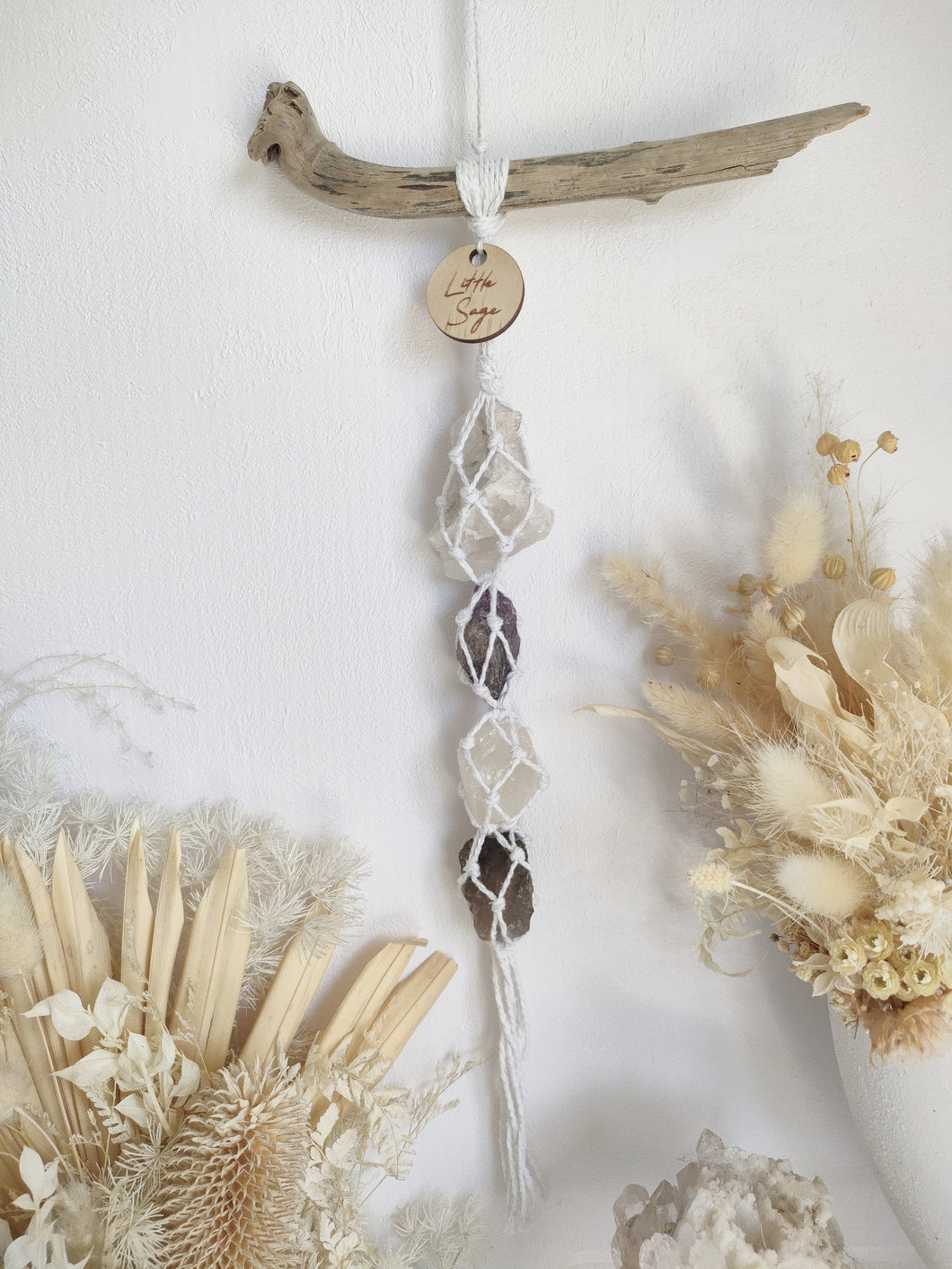 Clear Quartz Cluster - Amethyst - White Calcite - Smoky Quartz