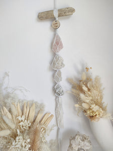 Rose Quartz - Clear Quartz Cluster - White Calcite - Moonstone - Selenite
