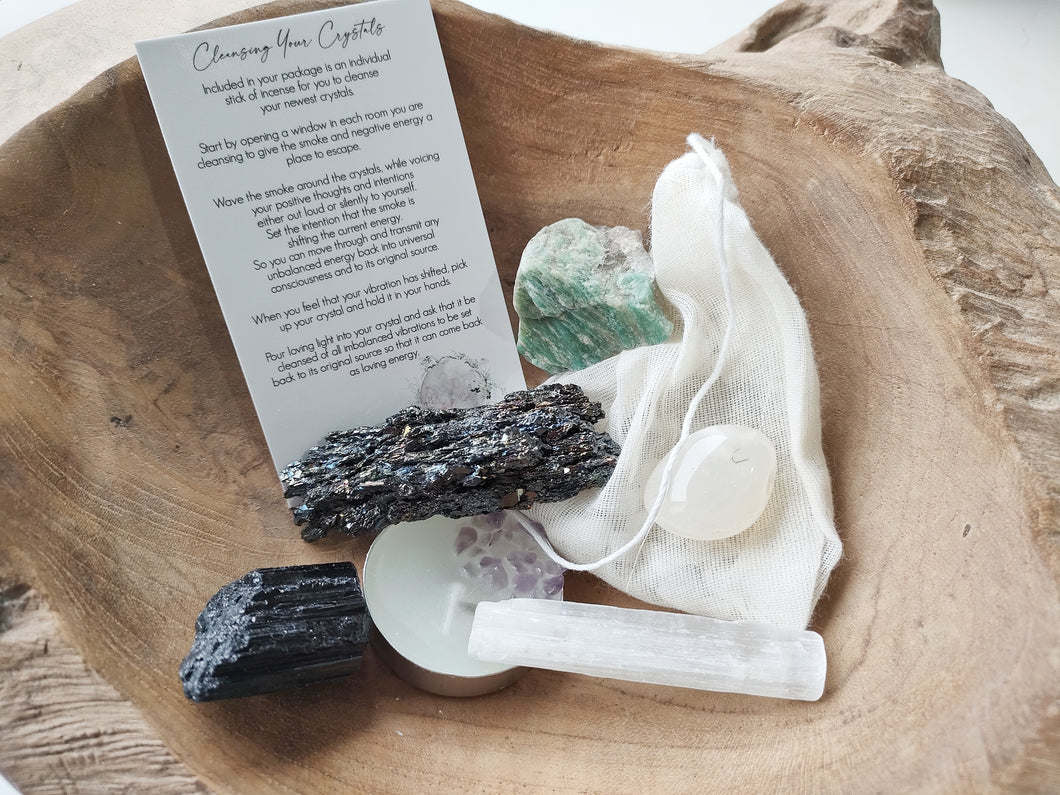 Black Hematite - Selenite - Black Tourmaline + Flourite Collection