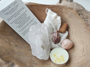 Clear Quartz - Red Calcite + Polished Tumble stone Collection