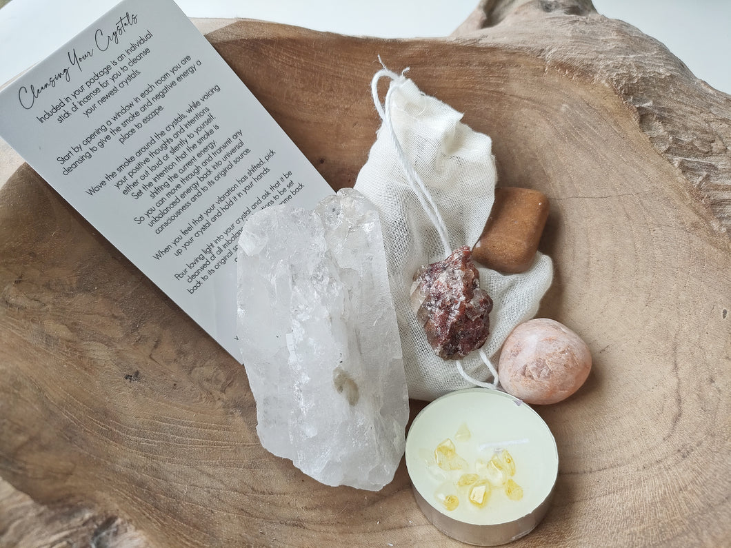 Clear Quartz - Red Calcite + Polished Tumble stone Collection