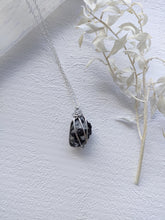 Load image into Gallery viewer, Black Tourmaline - Clear Quartz Silver Chain
