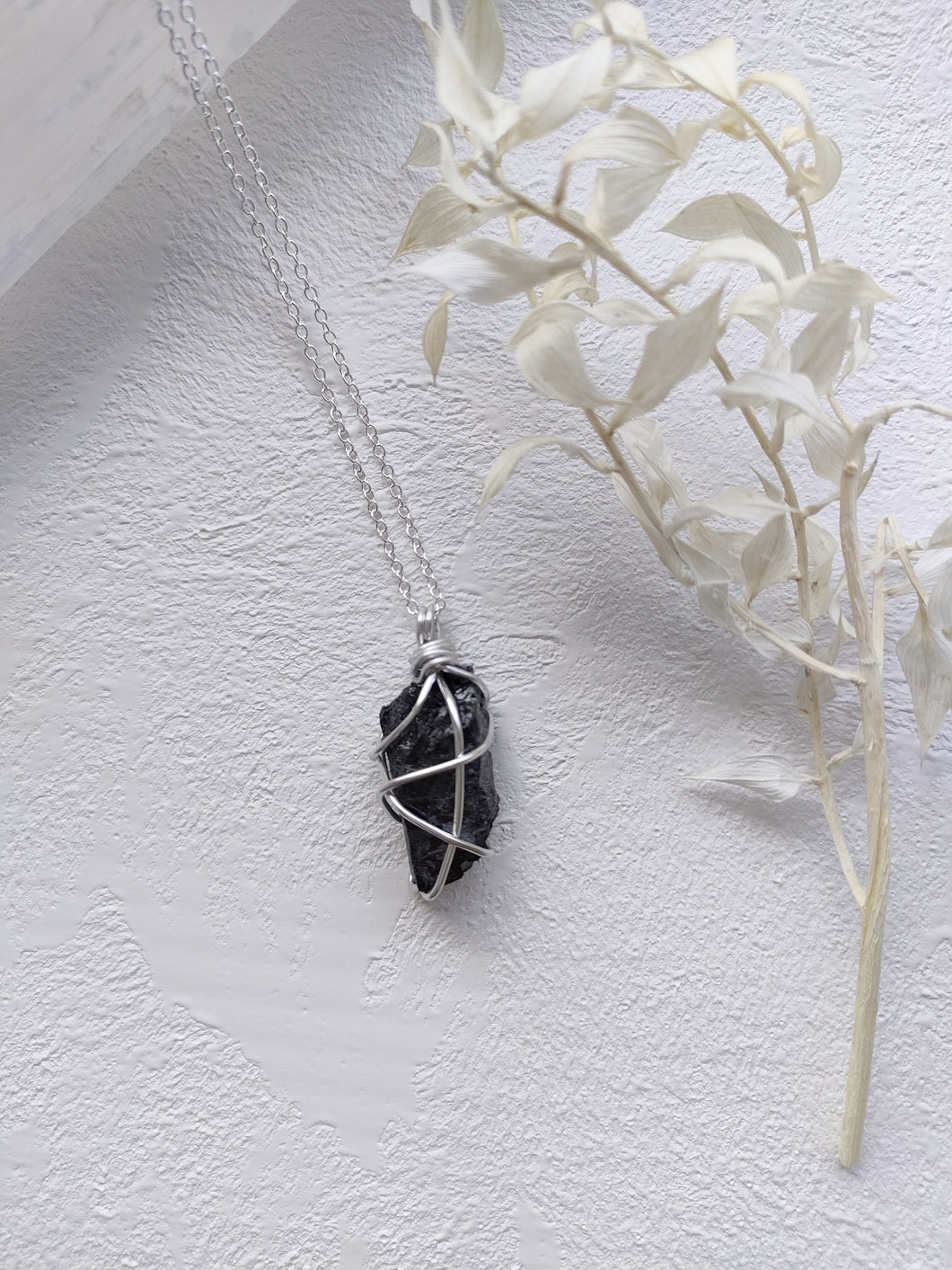 Black Tourmaline Silver Chain