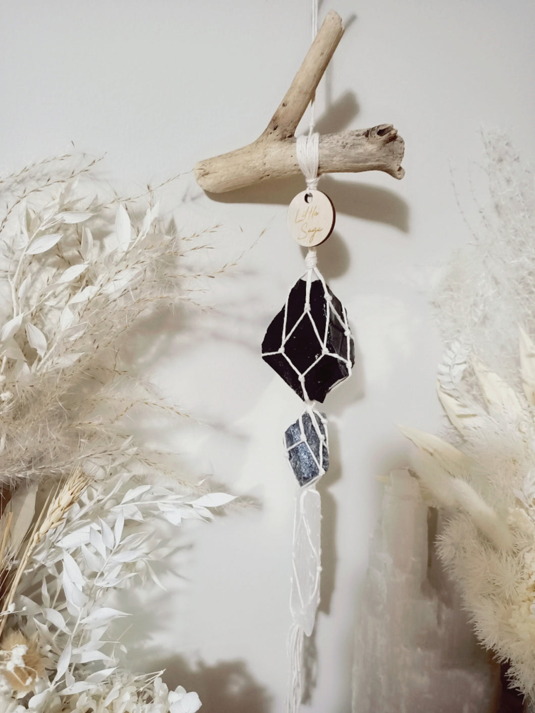 Obsidian - Spinel Matrix - Selenite
