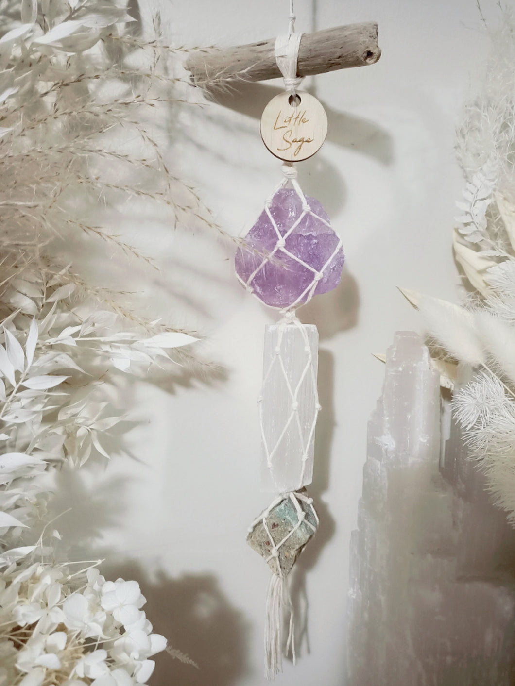 Amethyst  - Selenite - Ruby Fuschite