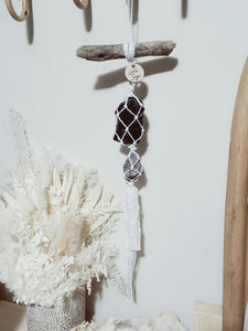 Obsidian - Spinel Matrix - Selenite