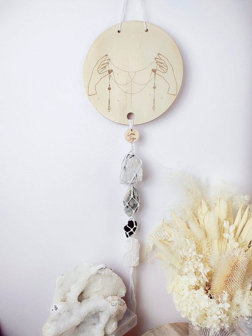 • Perfectly Imperfect • Moonstone - Golden Beryl - Black Tourmaline - Selenite Line Art