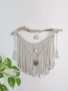 Rose Quartz - Clear Quartz - Amethyst Wall Hanging